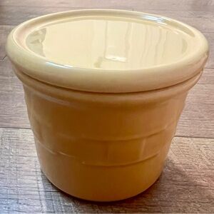 Longaberger Woven Traditions Yellow Crock with Lid